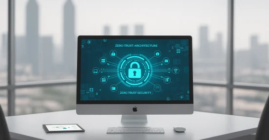 Monitor reflecting Zero Trust security features.