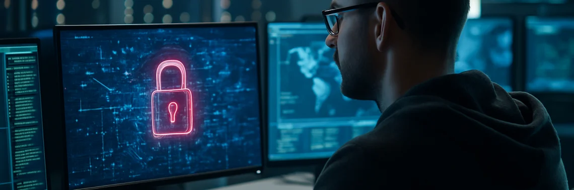 Image of a person working in front of a computer, representing the shortage of specialized cybersecurity talent