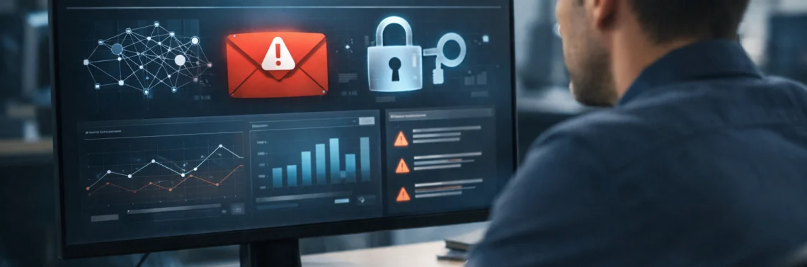 AI-assisted phishing detected on a cybersecurity dashboard.